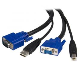 Cable KVM de 1.8 Mts Todo en Uno VGA USB a USB B Hd15, 2 en 1, Startech Mod. SvUSB2N1_6