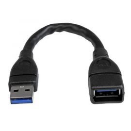 Cable USB StarTech.com USB3EXT6INBKUSB A, USB A, Macho/hembra, 3 m, Negro