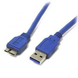 Cable 30Cm USB 3.0 Super Speed Ss USB a Macho a Micro USB B Macho Adaptador, Cable Disco Duro Externo, Azul, Startech Mod. USB3Saub1