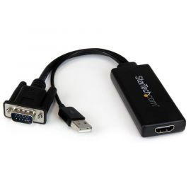 Adaptador VGA a HDMI con Audio y Alimentación USB  Convertidor VGA a HDMI Portátil  1080P, Startech