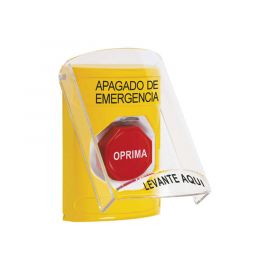 Botón de Apagado de Emergencia con Tapa Protectora de Policarbonato Súper Resistente y Restablecimiento con Llave