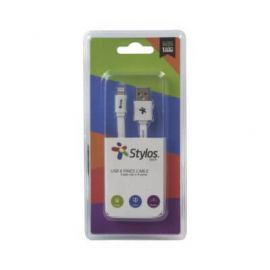 Cable lightning Stylos STACBI1W, Color blanco, Plástico, Cable Lightning