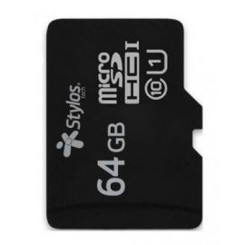 Memoria micro SD Stylos STMSDS4B, 64 GB, 10 MB/s, 4 MB/s, Negro, Clase 10