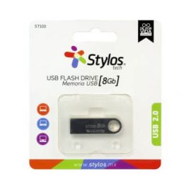 Memoria USB Stylos STMUSB1B, Plata, 8 GB, USB 2.0