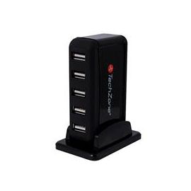 Hub USB TECHZONE TZ17HUB01 - USB, Negro, 7 puertos