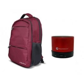 Kit Mochila y Bocina TECHZONE TZ18LBP01-ROJO - 15.6 pulgadas, Mochila