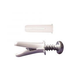 Paquete de 20 taquetes blancos 3/4" y 20 tornillos 8mm x 3/4" (1101-05002)
