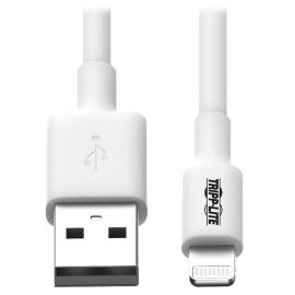 Cable Usb Tripp-Lite M100-006-Wh Cable De Sincronizacion Y Carga Usb A A Lightning, Certificado Mfi - Blanco, M/M, Usb 2.0, 1.83 M [6 Pies](Hasta 480 Mbps).Enchapado En Oro.