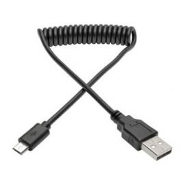 Cable Espiral USB 2.0 TRIPP-LITE U050-006-COILUSB A, Micro-USB B, Macho/Macho, 1, 8 m, Negro