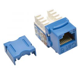 Conector Keystone Jack 110 Punchdown Cat6/Cat5E Azul ¢25 Pz.!