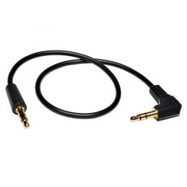 Cable Audio Estereo Mini 3.5Mm C/ Conector En Angulo M/M 30.5Cm.