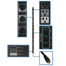 Pdu Trifasico Medidor Digital 5.7Kw 208V/120V 5-15/20R L6-20R