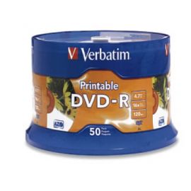 Disco DVD-R VERBATIM 95137DVD-R, 4.7 GB, 50, 16x, 120 min