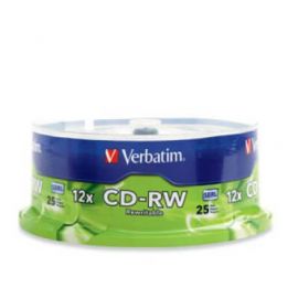 Disco CD-RW VERBATIMCD-RW, 700 MB, 25, 12x, 80 min