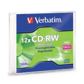 Disco CD-R VERBATIMCD-RW, 700 MB, 1, 12x, 80 min