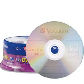 Disco DVD-R VERBATIM 95310DVD+R DL, 20, 4x, 240 min