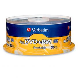 Dvd+Rw Verbatim 4X 4.7Gb 120Min Regrabable Campana Con 30 Pzas