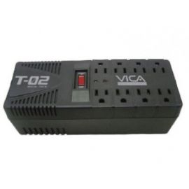 Regulador Vica T-02 de 1200Va/700W 8 Contactos Protector de Linea Telefonica Garantía 5 Años