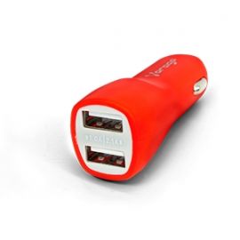 Cargador Para Auto Vorago Au-103 Con 2 Puertos Usb Rojo