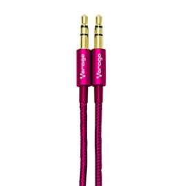 Cable De Audio Vorago Cab-108 3.5 Mm Redondo Metalico Rosa