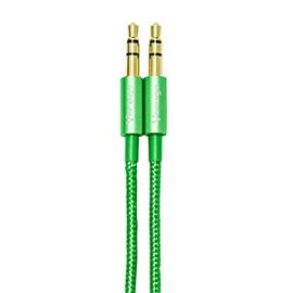 Cable De Audio Vorago Cab-108 3.5 Mm Redondo Metalico Verde