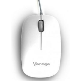 Mouse VORAGO MO-206 - Color blanco, Alámbrico, 2400 DPI