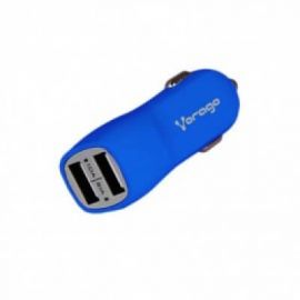 Cargador para auto 2 USB VORAGO AU-103, Auto, Encendedor de cigarrillos, Azul