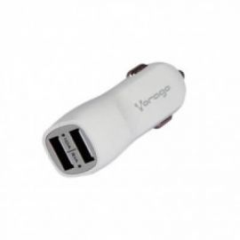 Cargador para auto 2 USB VORAGO AU-103, Auto, Corriente alterna, Color blanco