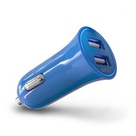 Vorago Cargador Para Auto Au-103 Con 2 Puertos Usb Azul Blister - Usb - Para Dispositivo Usb - 12V Dc, 24V Dc Entrada - 5V Dc/2.10A Salida 