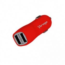 Cargador para auto 2 USB VORAGO AU-103, Auto, Encendedor de cigarrillos, Rojo