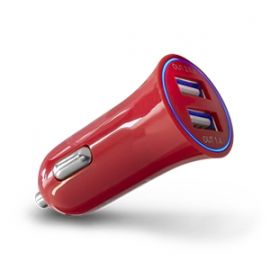 Vorago Cargador Para Auto Au-103 Con 2 Puertos Usb Rojo Blister - Usb - Para Dispositivo Usb - 12V Dc, 24V Dc Entrada - 5V Dc/2.10A Salida