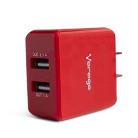Vorago Cargador Para Pared Au-106 Con 2 Puertos Usb Rojo Blister - Usb - Para Dispositivo Usb, Tablet Pc, Teléfono Móvil - 120V Ac, 230V Ac Entrada - 5V Dc/2.10A Salida