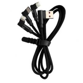Cable USB 3 en 1 VORAGO CAB-308, USB A, USB Tipo A Macho a 3 puntas, 1,3 m, Negro