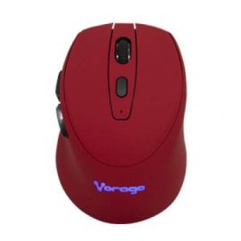 Mouse Inalámbrico Iluminado VORAGO MO-306, Rojo, 2400 DPI, Recargable