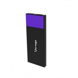 Power Bank VORAGO PB-200Negro, Morado, 3800 mAh