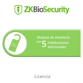 Licencia para ZKBiosecurity para modulo de hoteleria para 5 habitaciones adicionales