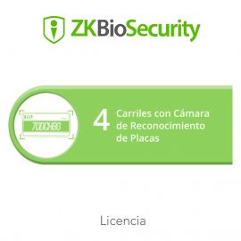 Licencia para ZKBiosecurity para modulo de estacionamiento de 4 carriles con camara de reconocimiento de placas