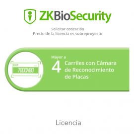 Licencia de PROYECTOS para ZKBiosecurity para modulo de estacionamiento con cámara de reconocimiento de placas