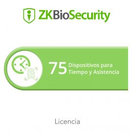 Licencia para ZKBiosecurity permite gestionar hasta 75 dispositivos para tiempo y asistencia